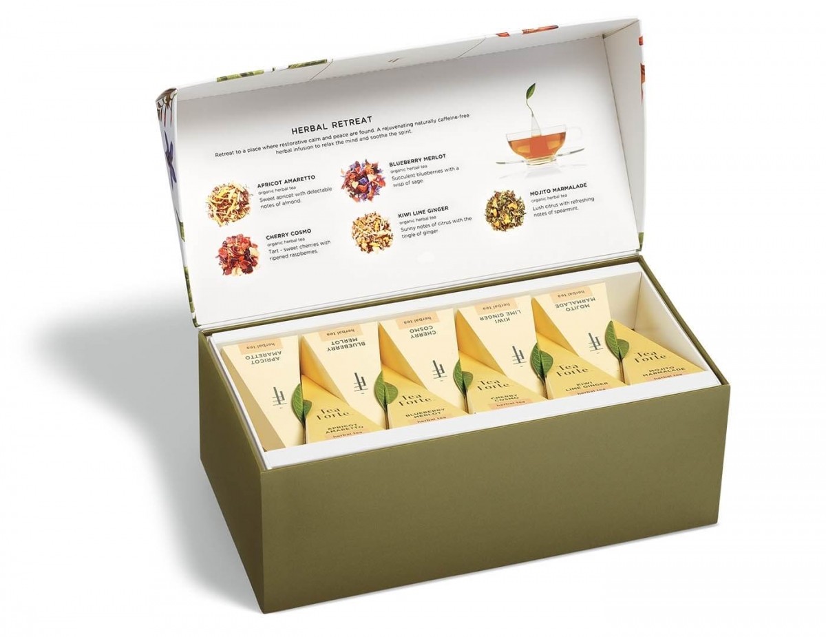 Cutie cu 20 de piramide de ceai Ribbon Box Herbal Retreat