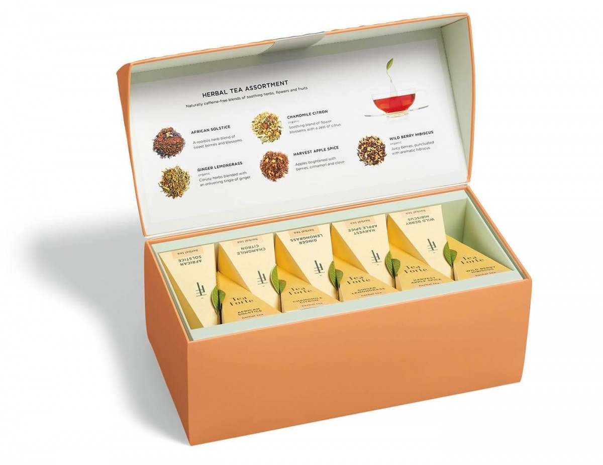 Cutie cu 20 de piramide de ceai Ribbon Box Herbal Assortment