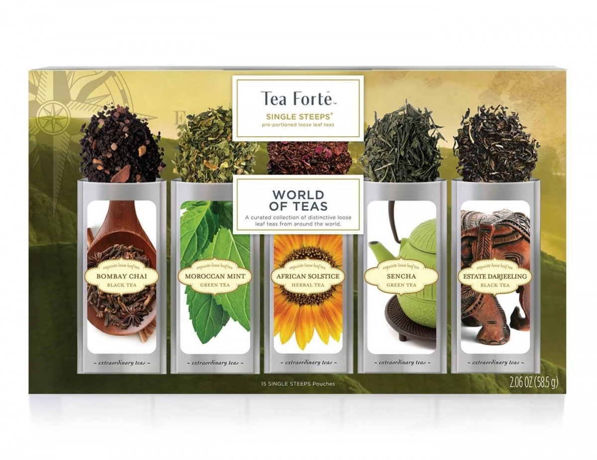 Cutie cu 15 infuzii de ceai Single Steeps World of Teas