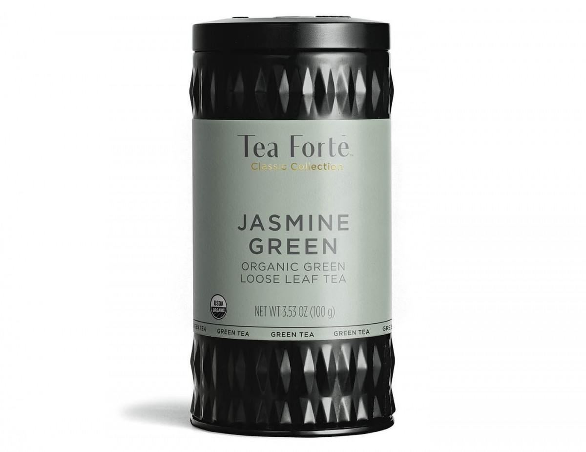 Cutie metalica cu ceai verde de iasomie, Jasmine Green, 50 de portii de ceai