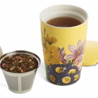 Cana pentru ceai din ceramica cu pereti dubli  si infuzor din inox Kati Soleil