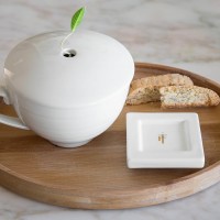Tava ovala din lemn de artar pentru servit ceaiul