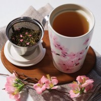 Cana pentru ceai din ceramica cu pereti dubli si infuzor din inox Kati Hanami