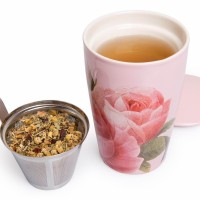 Cana pentru ceai din ceramica cu pereti dubli si infuzor din inox Kati Jardin