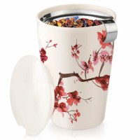 Cana pentru ceai din ceramica cu infuzor din inox Kati Cherry Blossoms