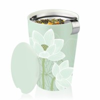 Cana pentru ceai din ceramica cu pereti dubli  si infuzor din inox  Kati Lotus