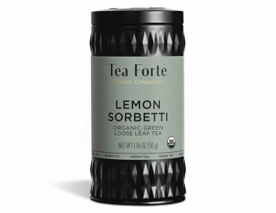 Cutie metalica cu ceai verde organic cu lamaie, Lemon Sorbetti, 50 de portii ceai