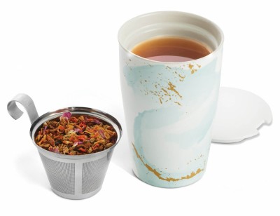 Cana pentru ceai din ceramica cu pereti dubli  si infuzor din inox Kati Wellbeing