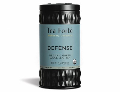 Cutie metalica cu ceai verde cu echinaceea, ghimbir si soc, Defense Wellbeing, 50 de portii ceai