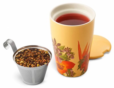 Cana pentru ceai din ceramica cu pereti dubli si infuzor din inox Kati Paradis