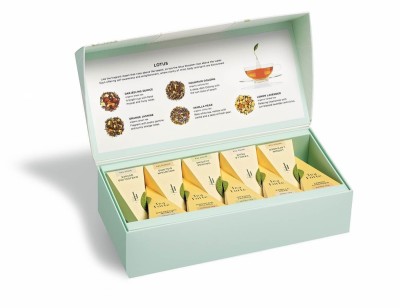 Cutie cu 10 piramide de ceai Petite Ribbon Box Lotus