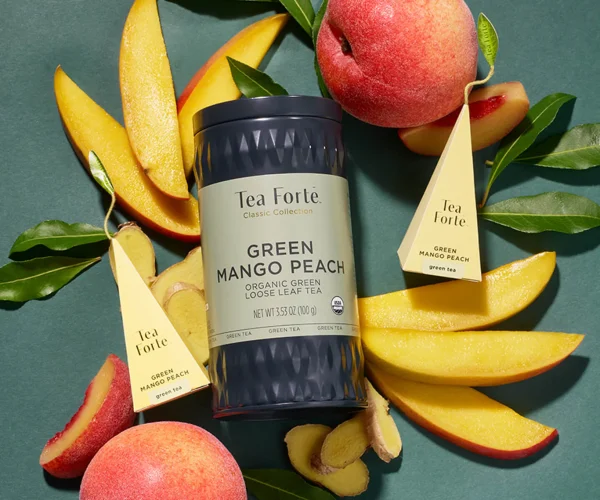 Ceai verde cu mango si piersica, Green Mango Peach, ECO - Tea Forte - imagine 3