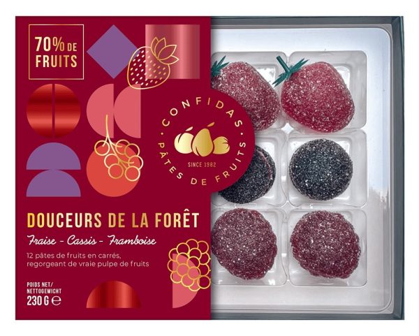 Cutie cu 12 jeleuri de fructe de padure Confidas 230g